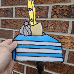 Let Them Eat Cake, stained glass art