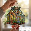 Personalized Garden's Name Greenhouse With Plants Acrylic Suncatcher,Custom Butterfly & Flower Acrylic Window Hanging Gift For Mom Gardeners